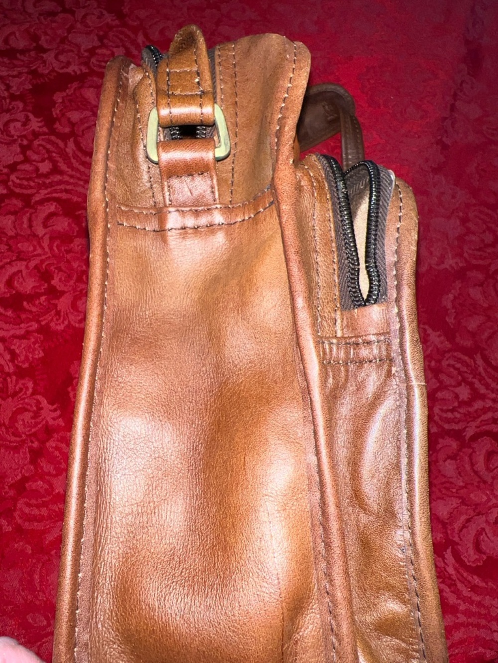 Vintage Land Brown Leather Crossbody Shoulder Bag Multi Pocket Travel Organizer - Picture 12 of 12